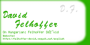 david felhoffer business card